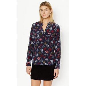 NWT Equipment 100% Silk S Brett Blouse Floral Peacoat Shirt Long Sleeve $258